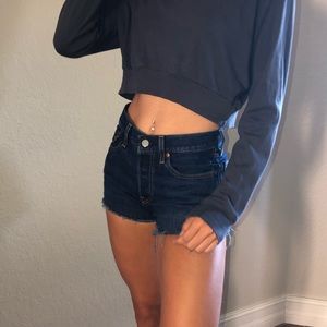 Levi denim shorts high waisted. Fits size 2-6